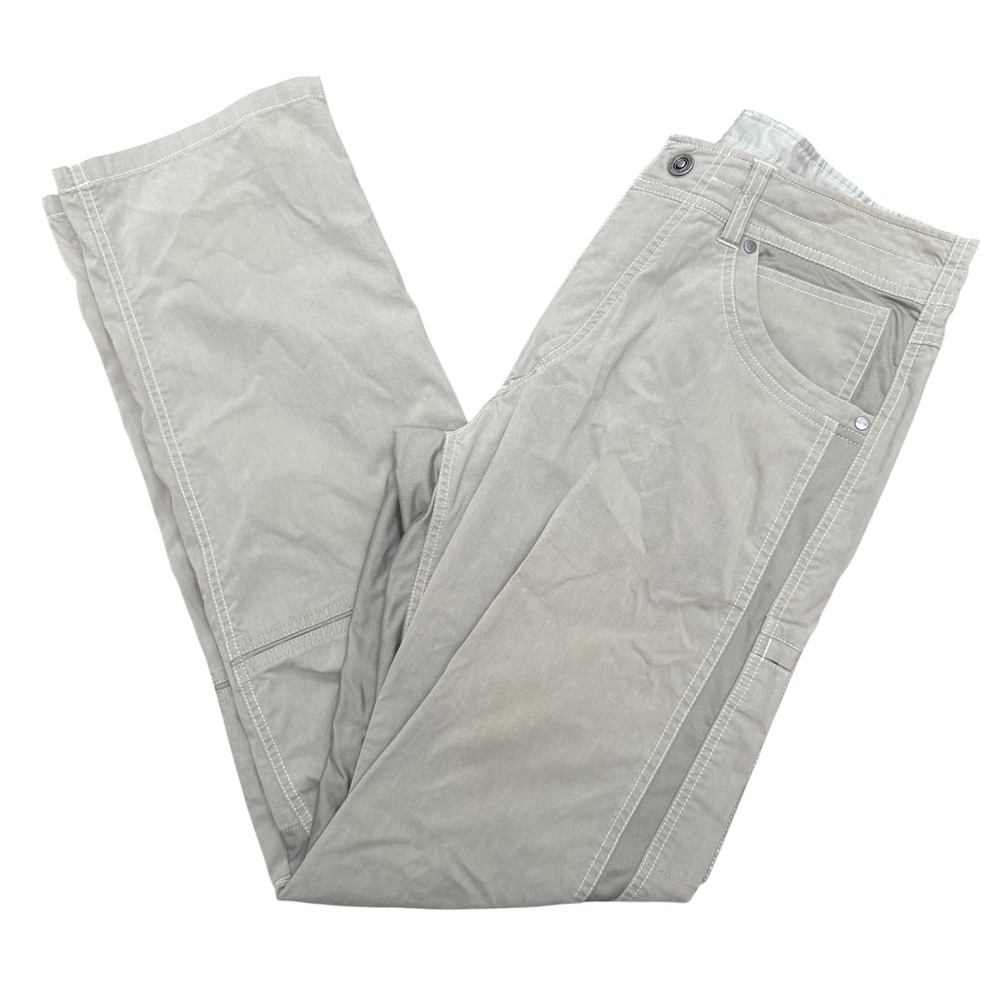 Kuhl Radikl Pants Mens 32x34 Khaki Tan Stretch Hybrid Hiking Outdoor Trousers